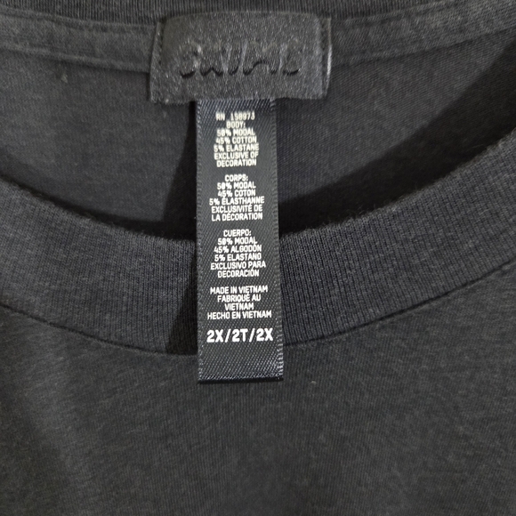 Skims Boyfriend Style T-shirt Tee Short Sleeve Black Size 2X Casual Comfy - Picture 6 of 8